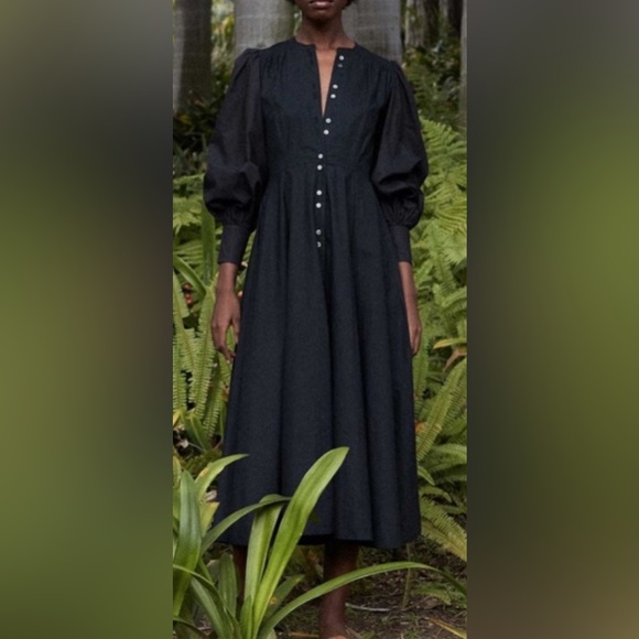 Doen Dresses & Skirts - Doen Edlynne Maxi Dress Cotton Poplin Black Size Small